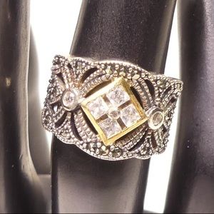 925 / 14K CZ FILIGREE RING